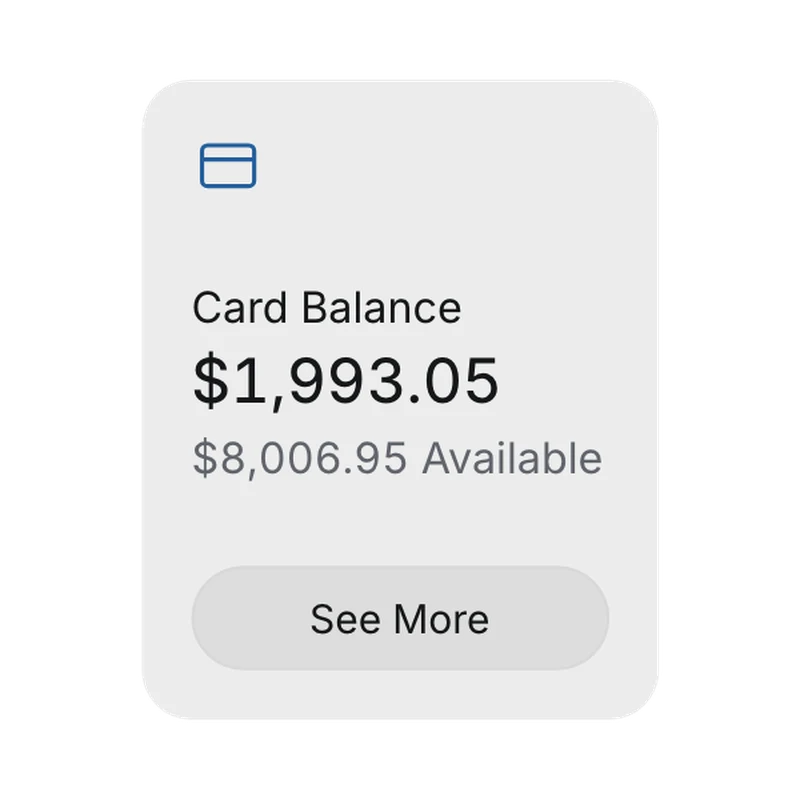 Account summary interface component