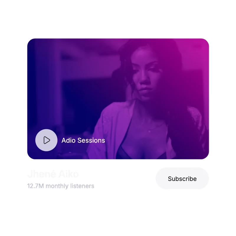 Adio Sessions interface component