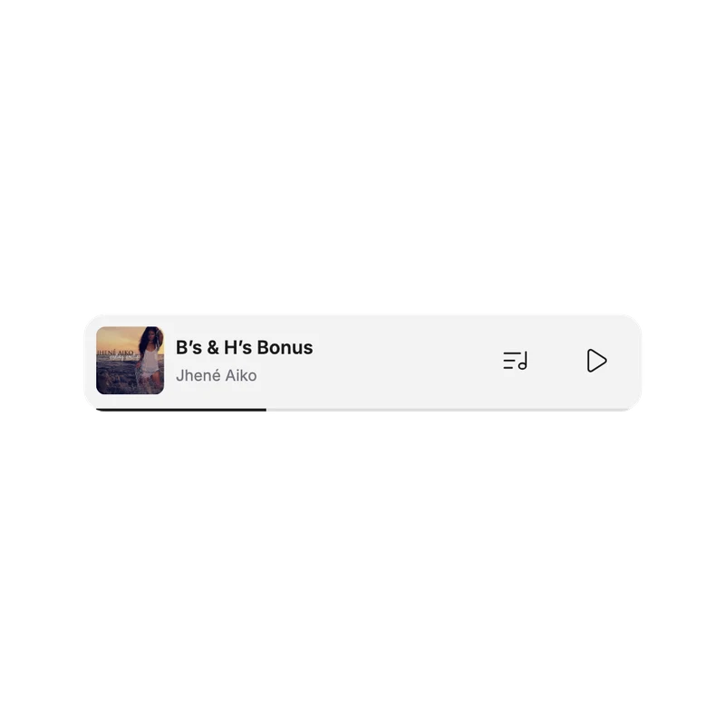 Mini player interface component