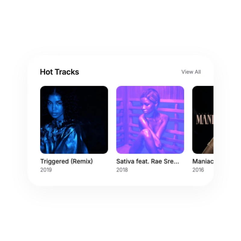 Hot Tracks interface component